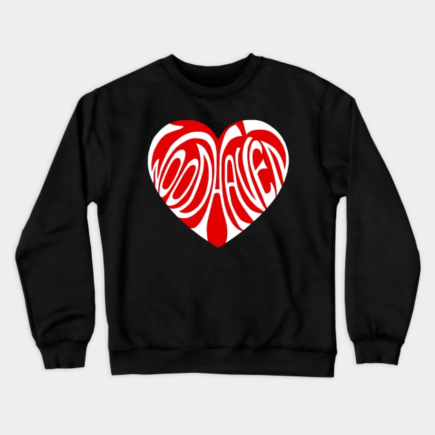 Red Woodhaven Heart Crewneck Sweatshirt by Art by Deborah Camp